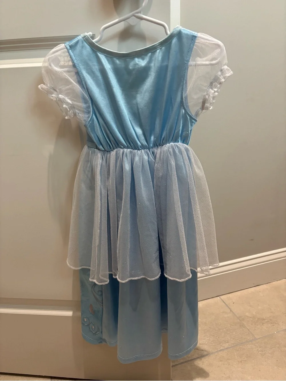 Disney Blue Cinderella Princess Dress with Sheer Overlay
